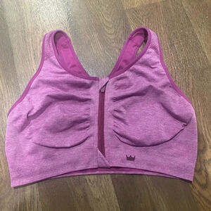 SHEFIT zip front sports bra. Pink Purple size small